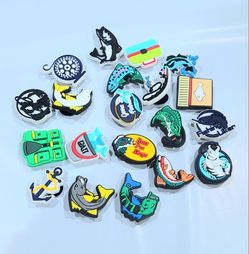 20 pcs Fishing Crocs Charms Bass Pro Fisherman CHARMS F0L