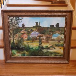 MID-CENTURY OIL ON CANVAS LANDSCAPE ART