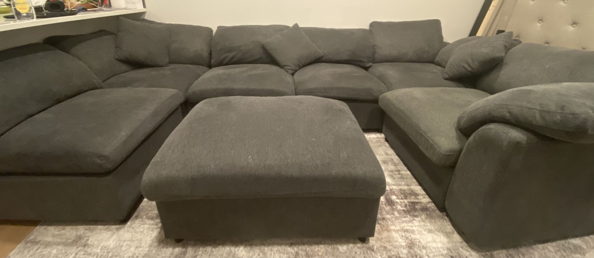 7 piece grey couch