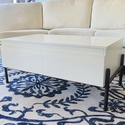 White Coffee Table with 2 Drawers
