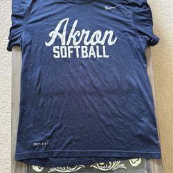 Akron Softball Navy Blue Tshirt