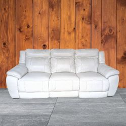 White Leather Couches Powered Recliners 
