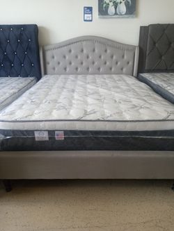Queen Bed And Pillow Top Mattress Set