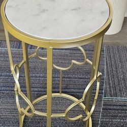 End Table Metal & Marble Top (Like New)