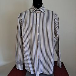 Thomas Dean Mens Dress Shirt Flip Cuff