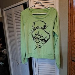 Disney Tinker Bell Sweatshirt RARE Size Large Long Warm Sleeves