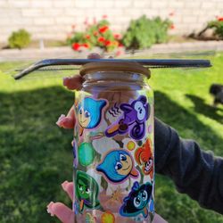 Inside Out Movie  Glass Cup 16oz 