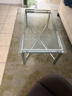 Glass Top Coffee Table with Chrome Frame