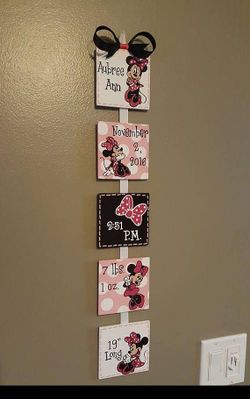 Baby birth stats wall decor