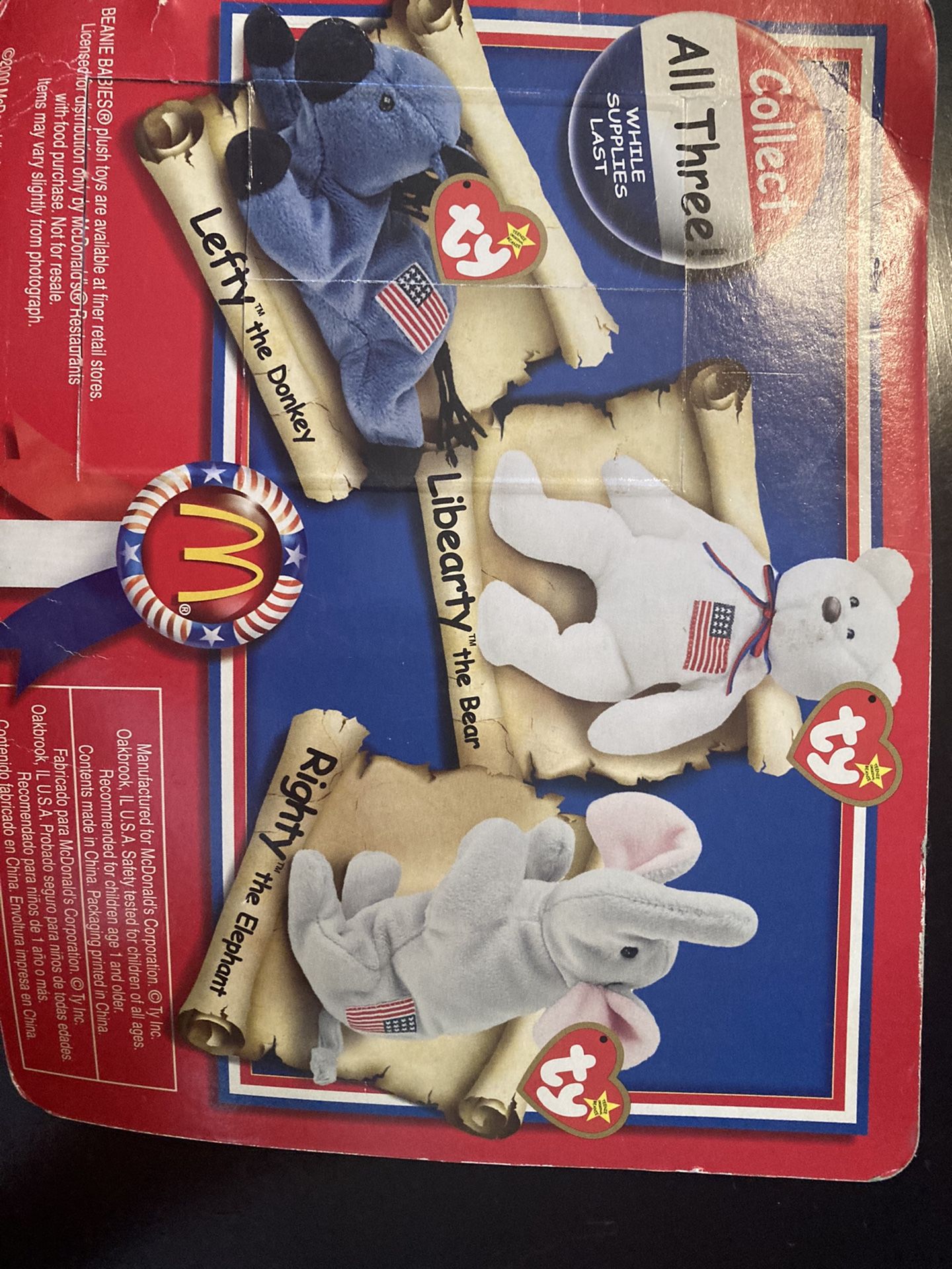 1996 Libearty beanie bear sealed in box McDonald’s collection