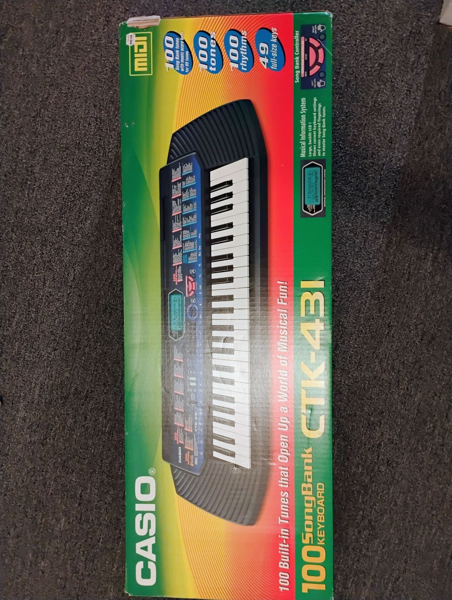 Casio CTK-431 Keyboard Synthesizer 100 Song Bank 49 Key MIDI Tested