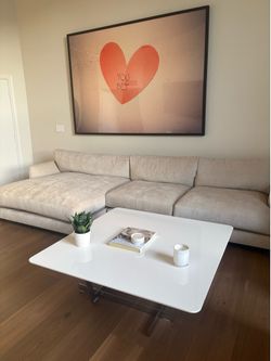 47” Square Coffee Table in Glossy White top, stainless steel base