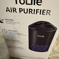 Tolite TZ-K1 Air Purifier Kills most Viruses Allergens/Dust/Germs GONE! Silent Baby-Safe Design Pet-Friendly