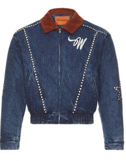 Wish Me Luck Studded Denim Jacket in Denim.retail $285.sold out.worn once