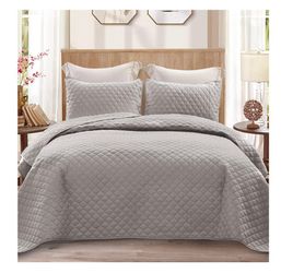 Exclusivo Mezcla Reversible King Size Quilt Bedding Set with Pillow Shams, Lightweight Quilts King Size, Soft Bedspreads Bed Coverlets for All Seasons