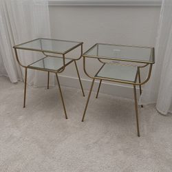 West Elm Glass Side Table Set