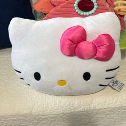 Hello Kitty Face Pillow Plush Sanrio Winking 2013 13” Zipper Back Pouch