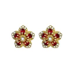 CZ Flower Stud Earrings for Women