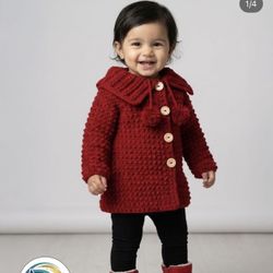1year Old  Crochet Handmade Coat Snowdrop 