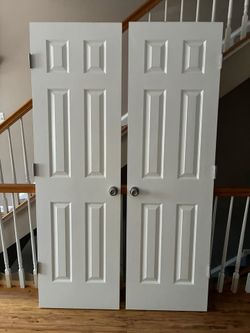 24” × 80” White 6-Panel Interior Door – Hinges & Knob Included