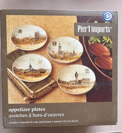 New Pier 1 Imports Appetizer Plates Set of 4