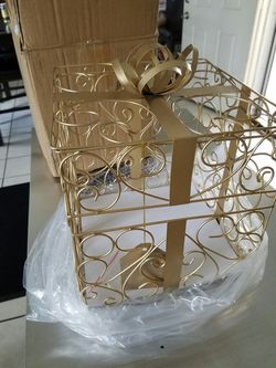 Gold Metal gift Card Cage ...