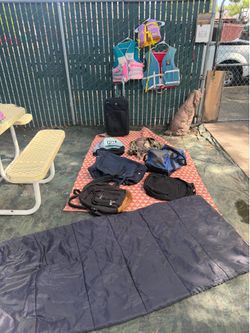Sleeping bag lifejacket backpack handbag suitcase five dollars each