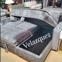✅️✅️Gray  Convertible Sectional W/ Cup Holder & W/ USB Port✅️✅️