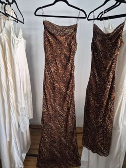 Leopard Print Satin Maxi Dress