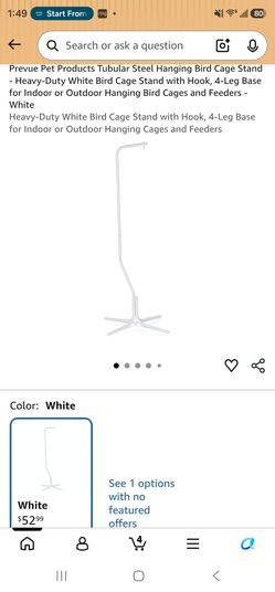 White Bird Cage Stand