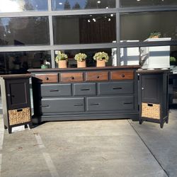 Modern Black Dresser, Solid Wood 