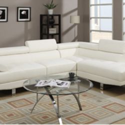 Gorgeous White Colored 2 piece Sectional Set