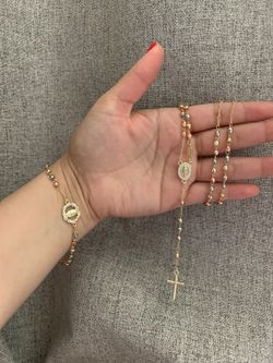 Rosario + misterio Oro Laminado Gf 18k