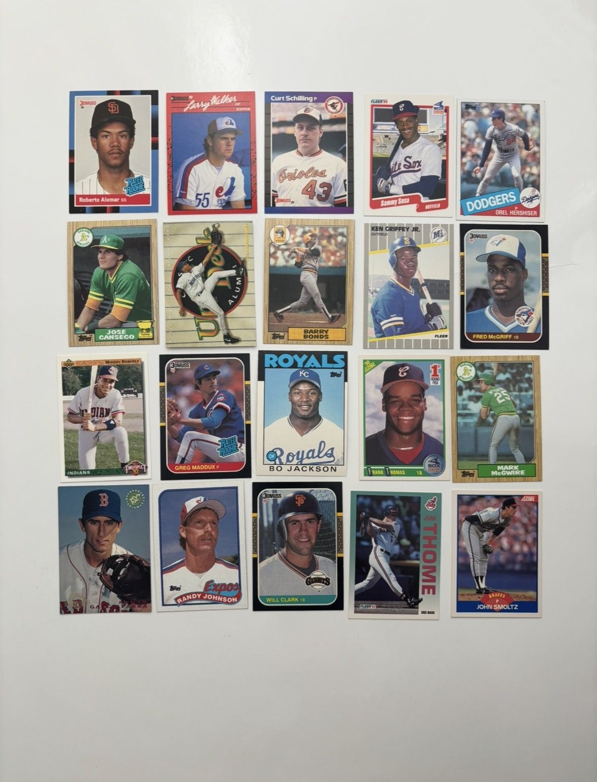 20 All Rookie Baseball Cards Including Griffey Jr Bonds And More