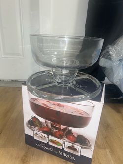 Mikasa Napoli Glass Punch Bowl with Serving Tray
