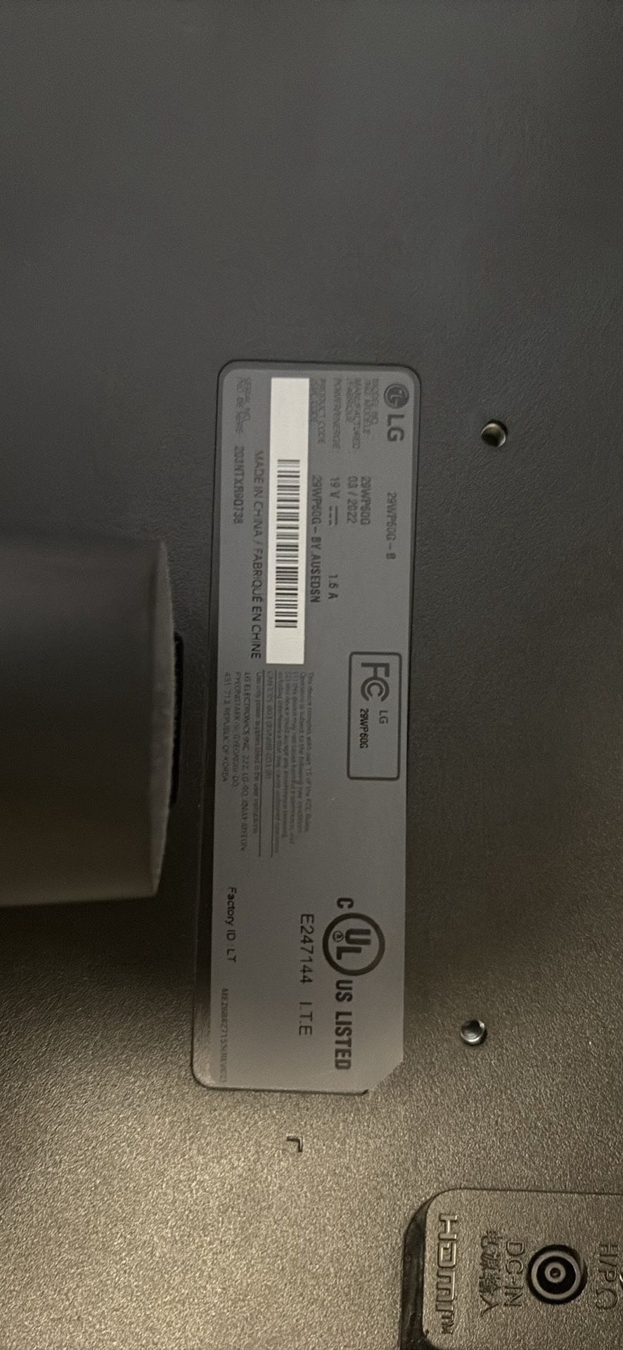 LG monitor 29-inch