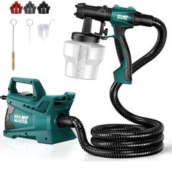 Paint Sprayer, Electric Spray Paint Gun 1200ML Container/4 Nozzles/3 Patterns, Easy to Clean HVLP Paint Sprayers for House Painting, Home Interior and