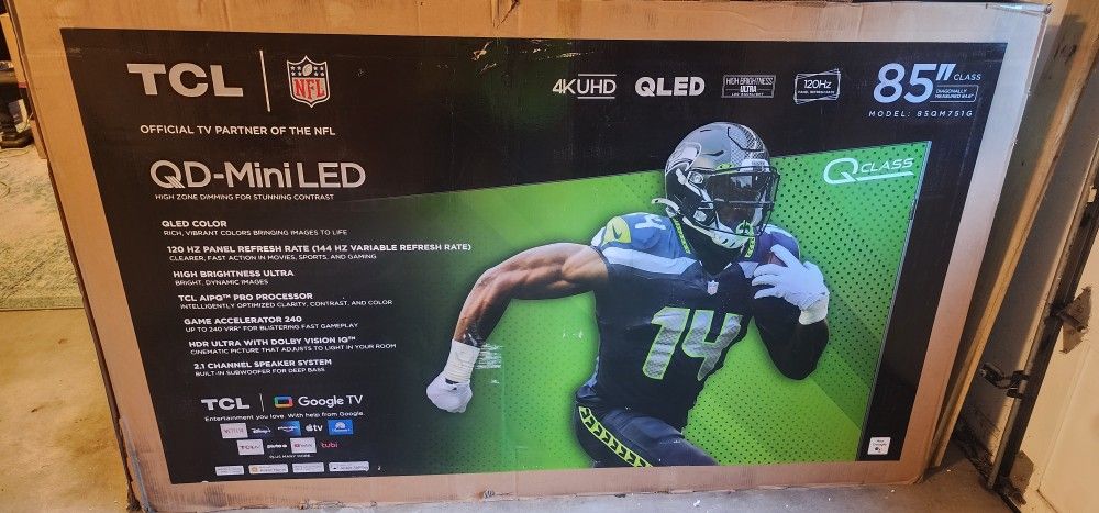 Tv TCL QLED 85" QM7 Google Smart 4k
