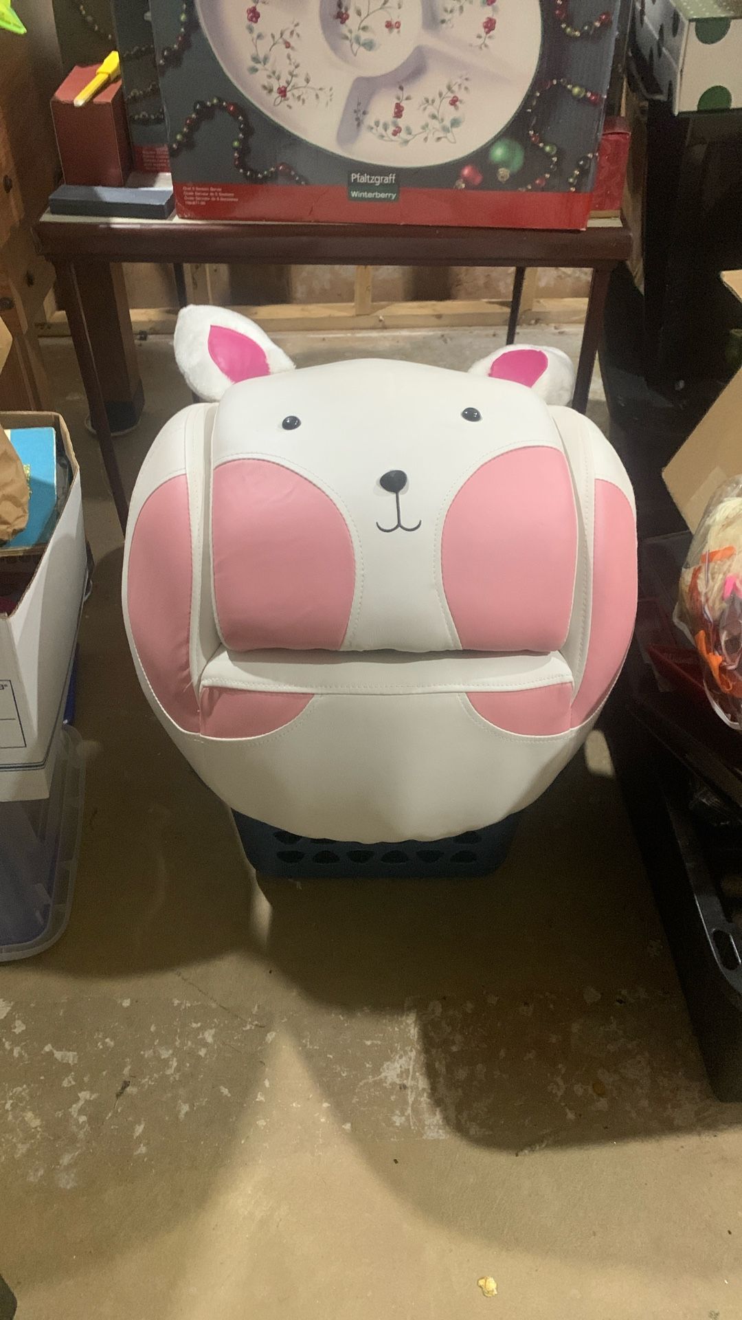 Kids Rabbit Chair And Foot Stool