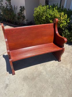 Antique Wood Church Pew Bench