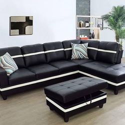 BRAND NEW SECTIONAL COUCH WITH OTTOMAN IN ORIGINAL BOX