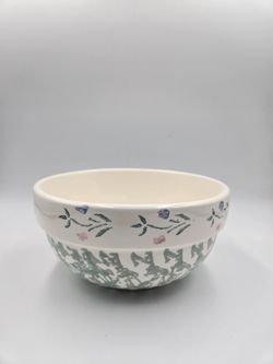 Floral Trimmed Sponge Base Ceramic Bowl