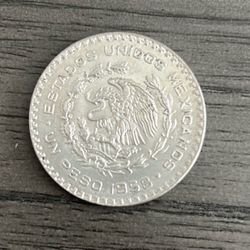 1958 Un Peso Mexicons
