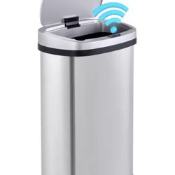 New - Stainless Steel Oval Motion Sensor Trash Can