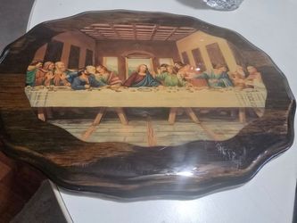 VINTAGE LAST SUPPER LACQUERED PLAQUE