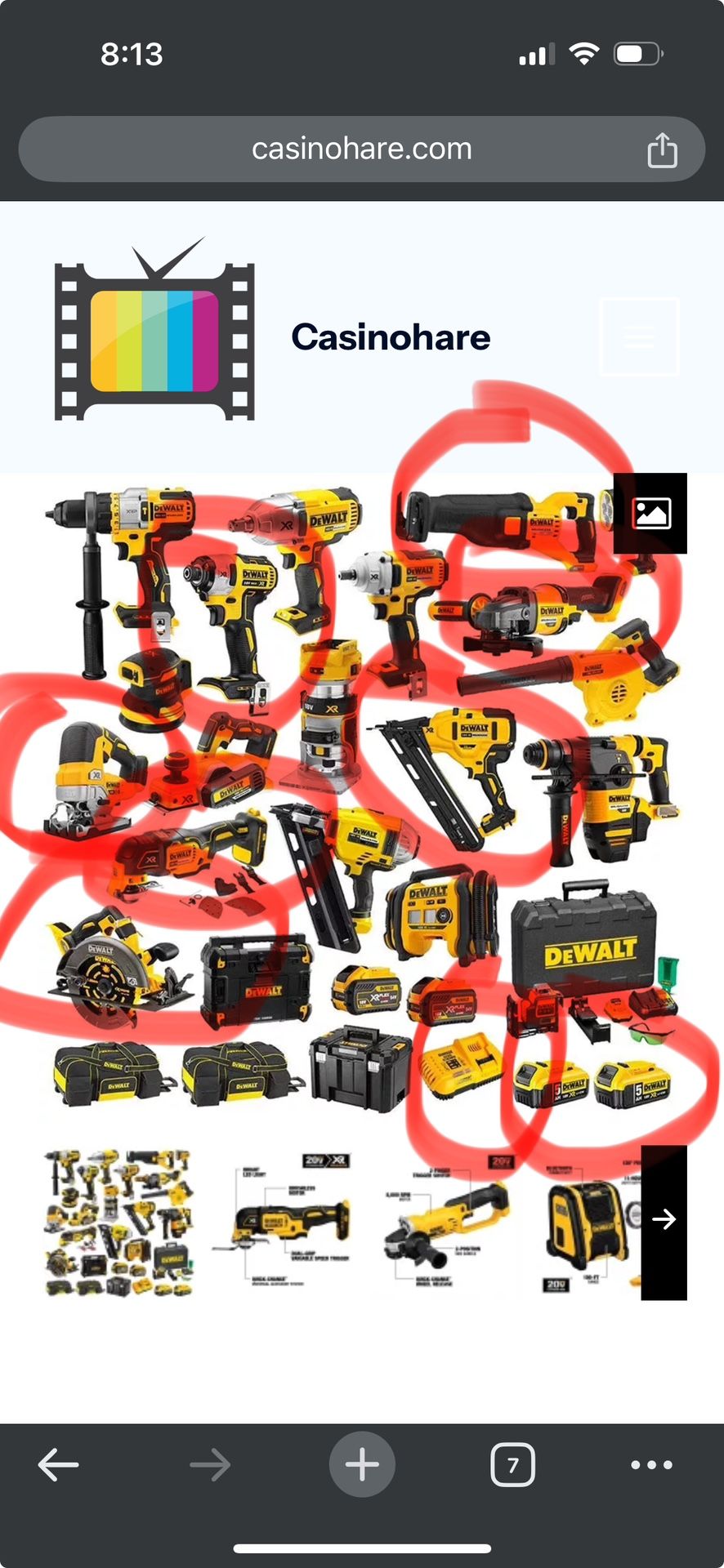 Full Dewalt Set W/ 5 2AH Batteries And 2 5AH Batteries