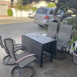Extendable Patio Table And 4 Rock/swivel Chairs