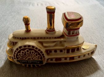 Vintage Ezra Brooks Whiskey EMPTY Decanter Delta Belle River Boat 1969