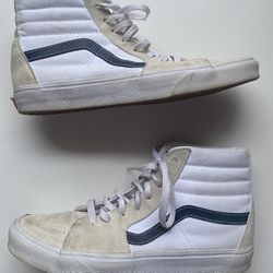 Vans Sk8-Hi Shoe - Tan, White, And Blue - Men’s Size 11