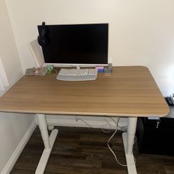 IKEA Electric Sit/Stand Desk 55” – Oak Veneer – Adjustable Height – Like New